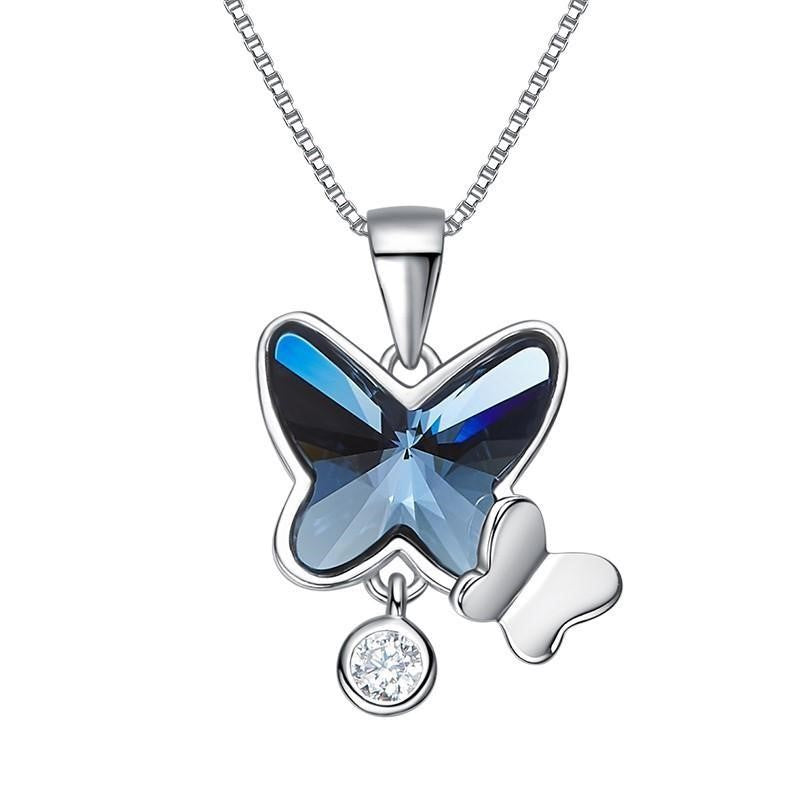 Butterfly Blue Pendant Necklace