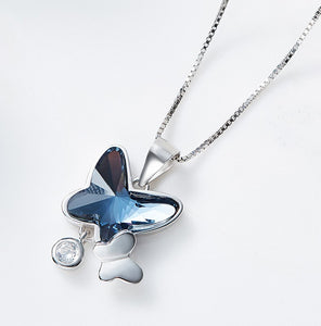 Butterfly Blue Pendant Necklace