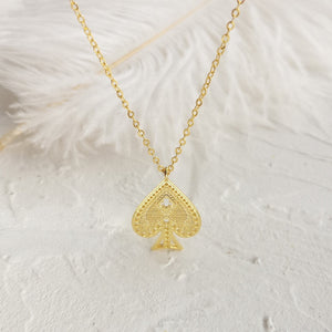 Golden Ace of Spades Necklace