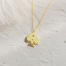 Load image into Gallery viewer, Golden Ace of Spades Necklace

