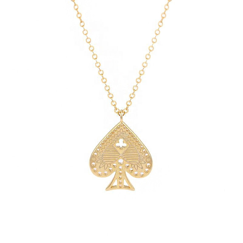 Golden Ace of Spades Necklace